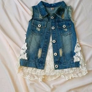 Lace and denim very gently worn smoke free home